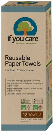 IF YOU CARE REUSABLE PAPER TOWELS 12 SHEET ROLL