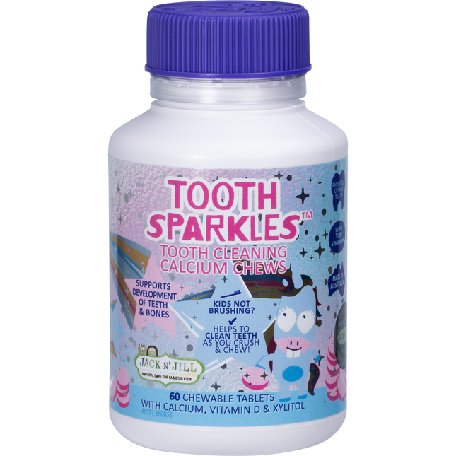 Jack N' Jill Tooth Sparkles Tooth Cleaning Calcium Chews 3x60 Tablets