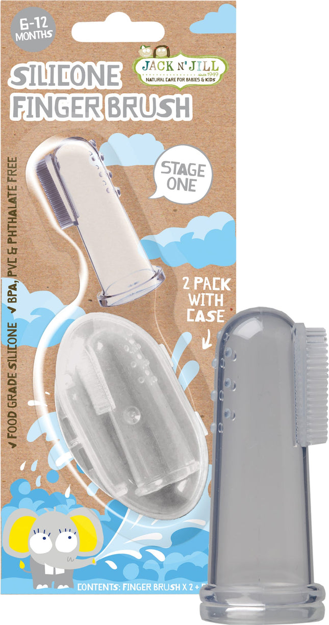 JACK N' JILL Silicone Fingerbrush 8x2pk | Cleaning Brush