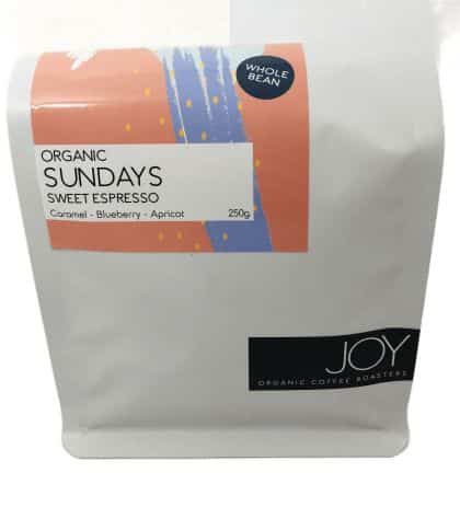 JOY ORGANIC COFFEE BEANS SUNDAYS 250G
