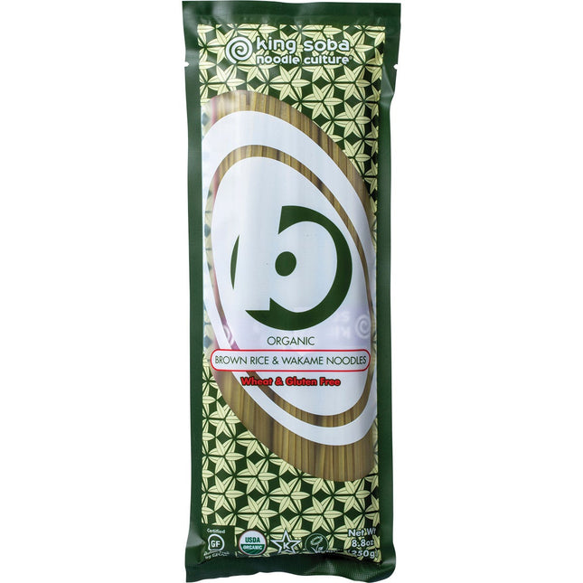 KING SOBA Organic Brown Rice & Wakame Noodles 250g | Grains & Pasta