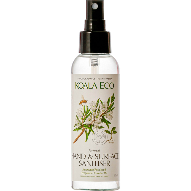 Koala Eco Natural Hand & Surface Sanitiser Rosalina & Peppermint 24 x 125ml