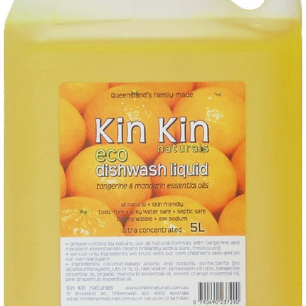 KIN KIN NATURALS ECO DISHWASH LIQUID TANGERINE & MANDARIN 5L