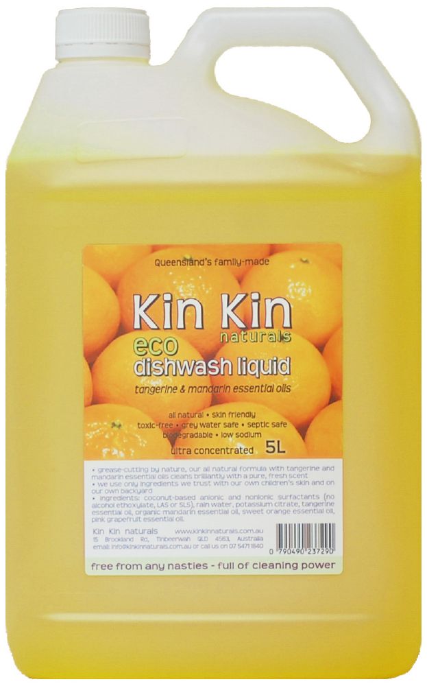KIN KIN NATURALS ECO DISHWASH LIQUID TANGERINE & MANDARIN 5L