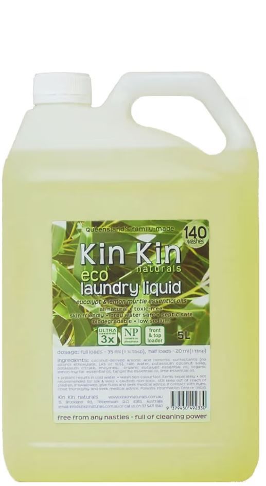 KIN KIN NATURALS ECO LAUNDRY LIQUID EUCALYPT & LEMON MYRTLE 5L
