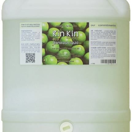 KIN KIN NATURALS ECO DISHWASH LIQUID LIME & EUCALYPT 20L