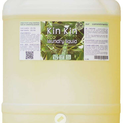 KIN KIN NATURALS ECO LAUNDRY LIQUID EUCALYPT & LEMON MYRTLE 20L