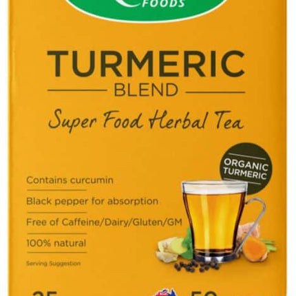 KINTRA FOODS TURMERIC BLEND SUPER FOOD HERBAL TEA 25TEABAGS
