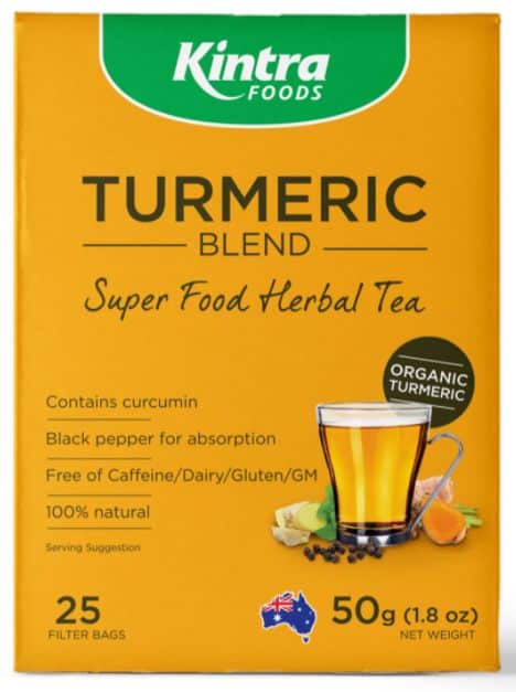 KINTRA FOODS TURMERIC BLEND SUPER FOOD HERBAL TEA 25TEABAGS