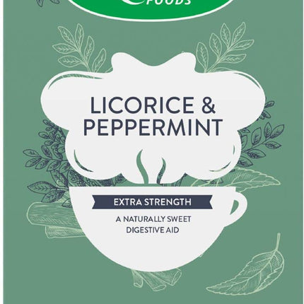 KINTRA FOODS LICORICE & PEPPERMINT TEA A NATURALLY SWEET DIGESTIVE AID 25TEABAGS 50G