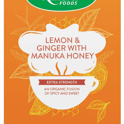 KINTRA FOODS LEMON & GINGER WITH MANUKA HONEY TEA 25TEABAGS