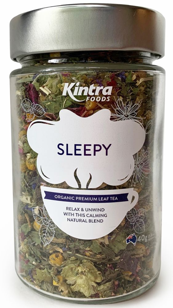 KINTRA FOODS SLEEPY LEAF TEA 40G JAR