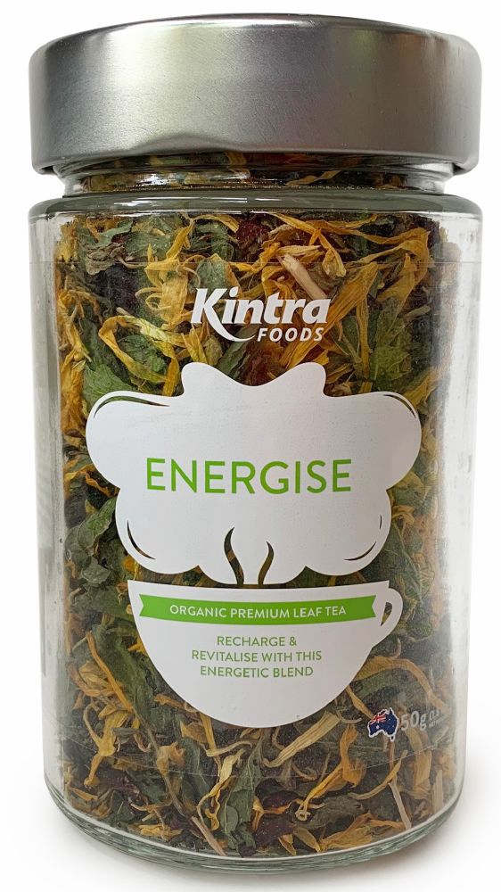 KINTRA FOODS ENERGISE LEAF TEA 50G JAR