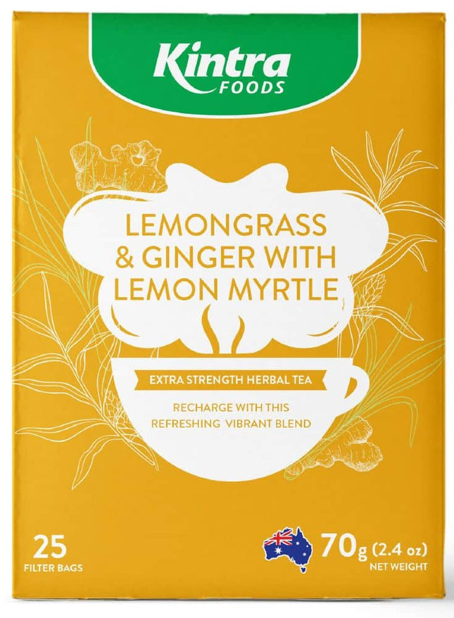 KINTRA FOODS LEMONGRASS, GINGER & LEMON MYRTLE 25TEABAGS
