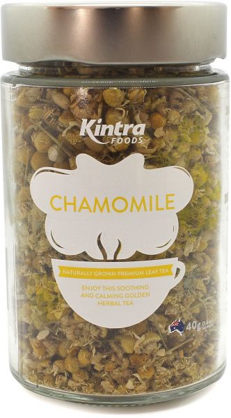 KINTRA FOODS LOOSE LEAF CHAMOMILE TEA GLASS JAR 40G