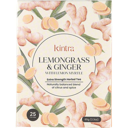Kintra Foods - Herbal Tea Bags Lemongrass & Ginger with Lemon Myrtle - 25pk