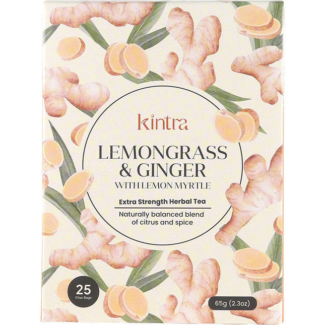 Kintra Foods - Herbal Tea Bags Lemongrass & Ginger with Lemon Myrtle - 25pk