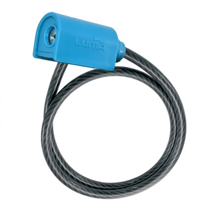 LUMA LOCK - Cable Key Lock, Black with Blue Highlights, 8mm x 1850mm, 7318 SPIRAL Lock