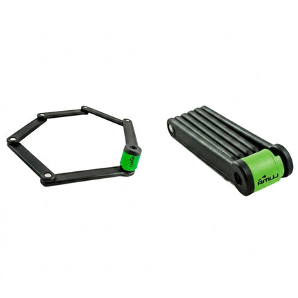 Luma Lock, HIGH SECURITY, KEY, Folding lock with Green Highlights, 80cm, w/Mounting brkt
