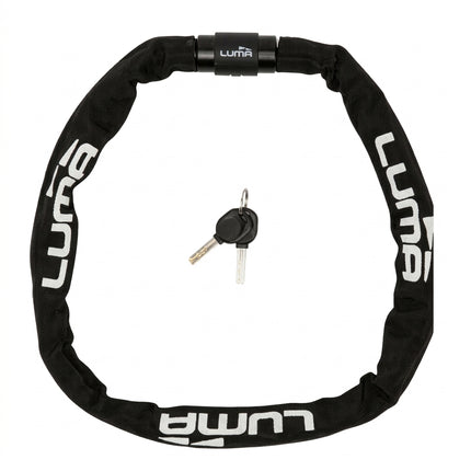 LUMA LOCK - Alpha 6 Plus Chain, 6mm Thick by 950mm Long with Key Lock, Black with White Writing