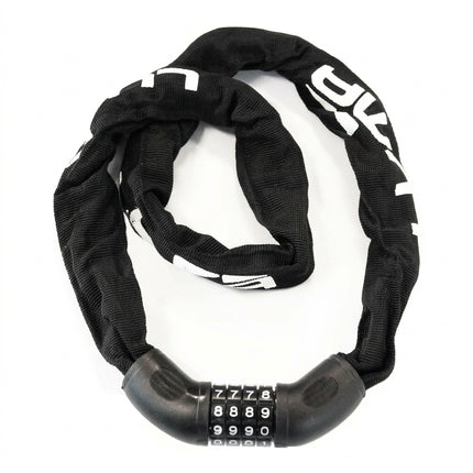 LUMA LOCK - Alpha 6 Match Chain, 6mm Thick by 950mm Long with Resettable Combination Lock, Black with White Writing