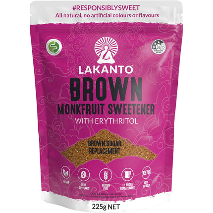 LAKANTO Brown Monkfruit Sweetener Brown Sugar Replacement 225g | Baking Ingredient
