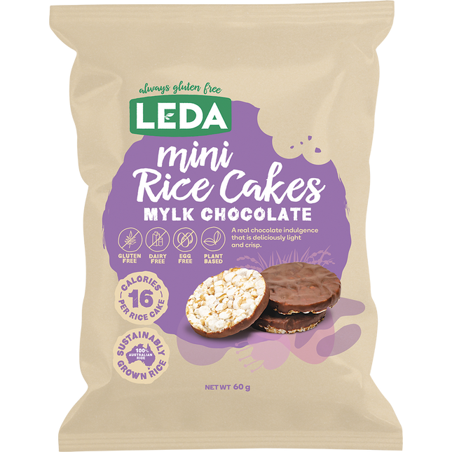 Leda Mini Rice Cakes Mylk Chocolate 6 x 60g