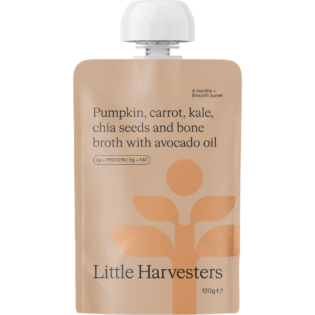 Little Harvesters Pumpkin, Carrot, Kale, Chia Seed & Bone Broth 6x120g