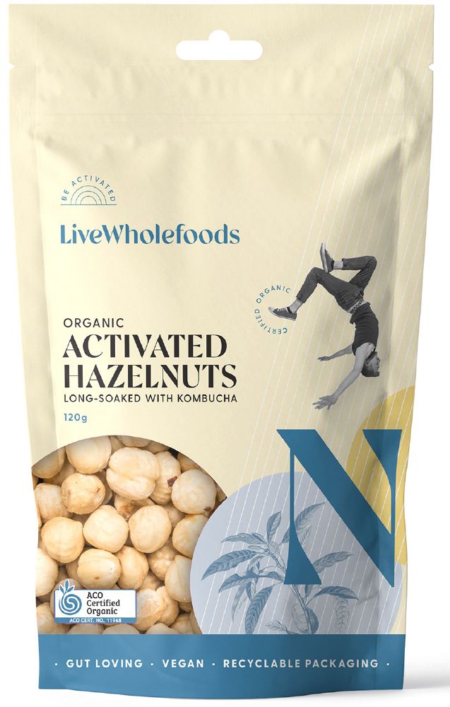 LIVE WHOLEFOODS HAZELNUTS ORGANIC ACTIVATED 120G