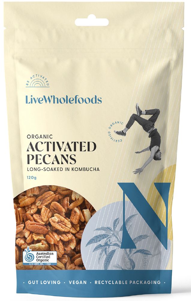 LIVE WHOLEFOODS PECANS ORGANIC ACTIVATED 120G