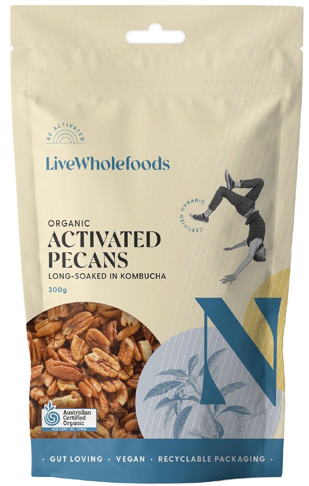 LIVE WHOLEFOODS PECANS ORGANIC ACTIVATED 300G