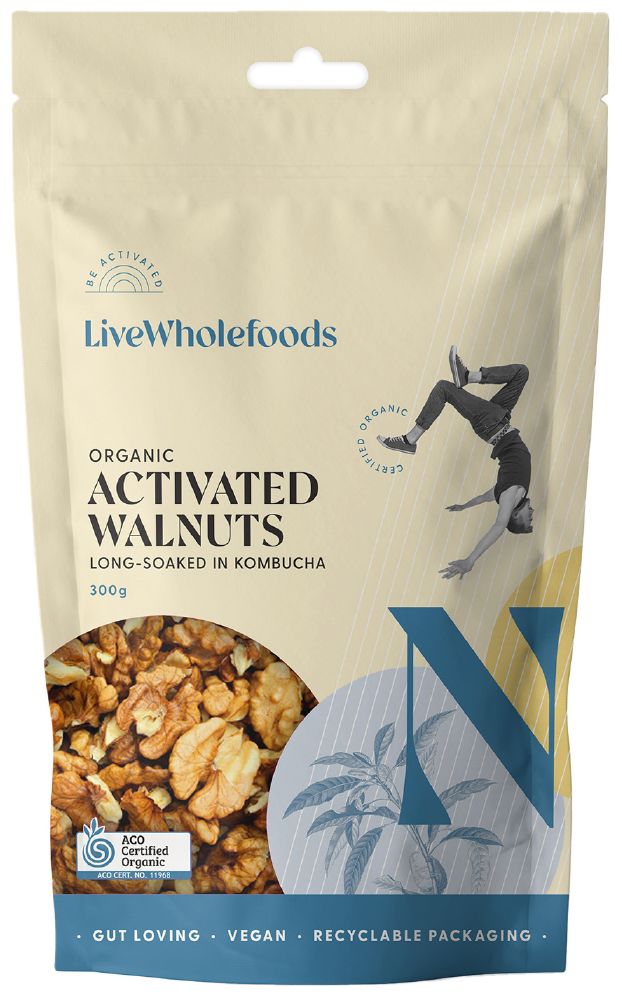 LIVE WHOLEFOODS WALNUTS ORGANIC ACTIVATED 300G