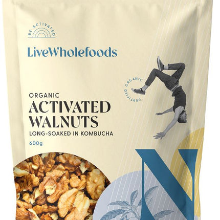 LIVE WHOLEFOODS WALNUTS ORGANIC ACTIVATED 600G