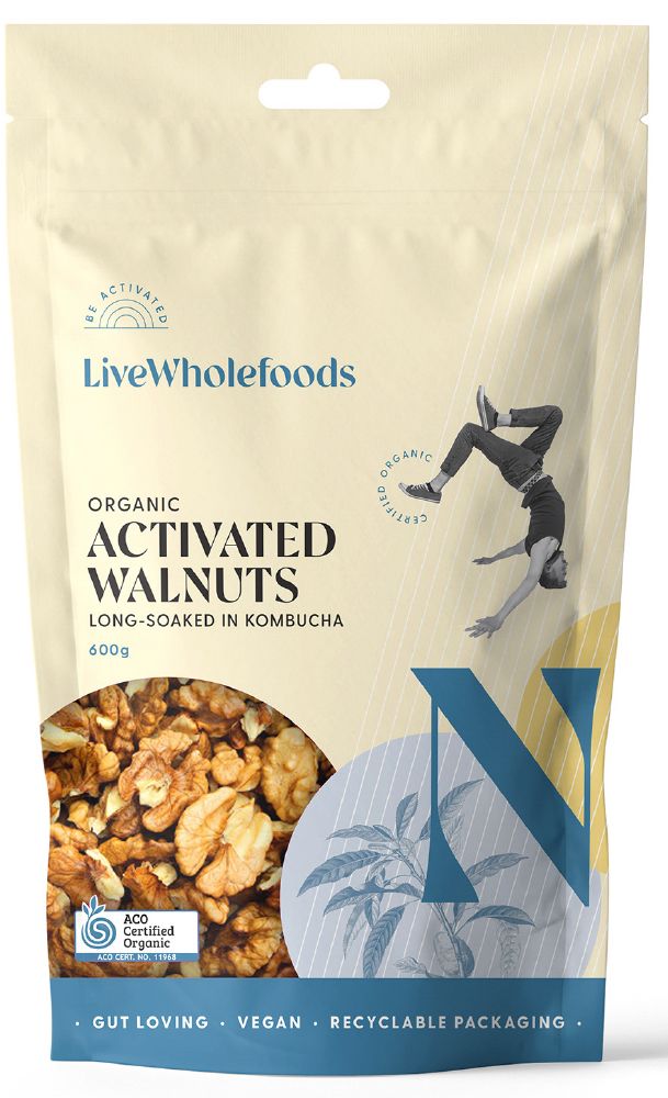 LIVE WHOLEFOODS WALNUTS ORGANIC ACTIVATED 600G