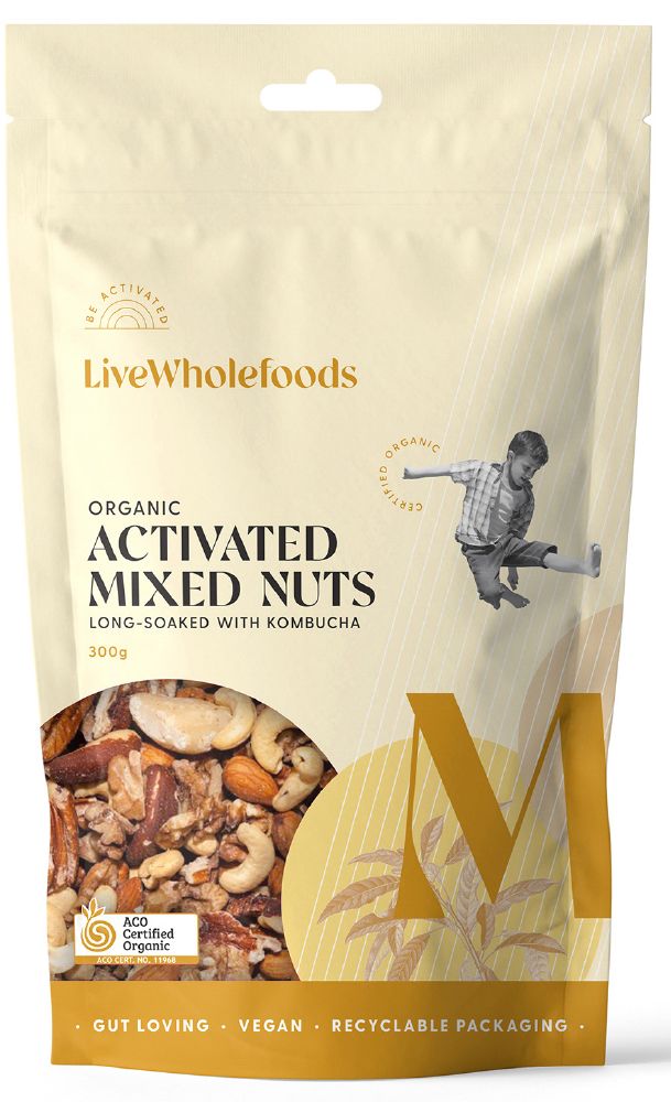 LIVE WHOLEFOODS MIXED NUTS ORGANIC ACTIVATED 300G