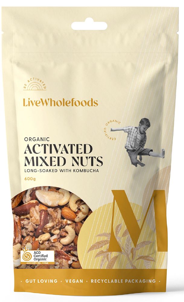 LIVE WHOLEFOODS MIXED NUTS ORGANIC ACTIVATED 600G