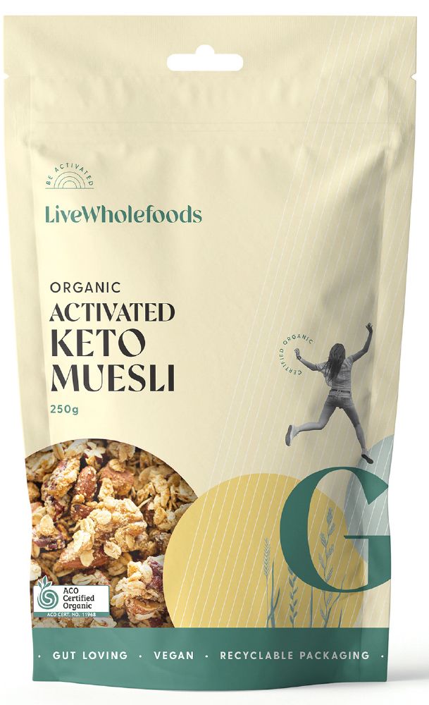 LIVE WHOLEFOODS MUESLI KETO ORGANIC ACTIVATED 250G
