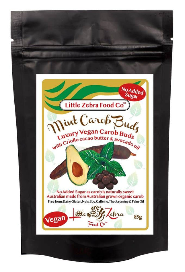 LITTLE ZEBRA CHOCOLATES CAROB BUDS MINT 85G