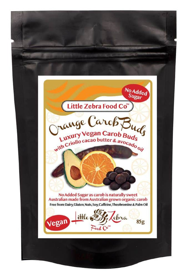 LITTLE ZEBRA CHOCOLATES CAROB BUDS ORANGE 85G