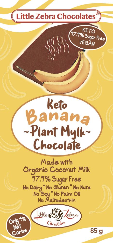 LITTLE ZEBRA CHOCOLATES CHOCOLATE PLANT MYLK BANANA 85G X 12