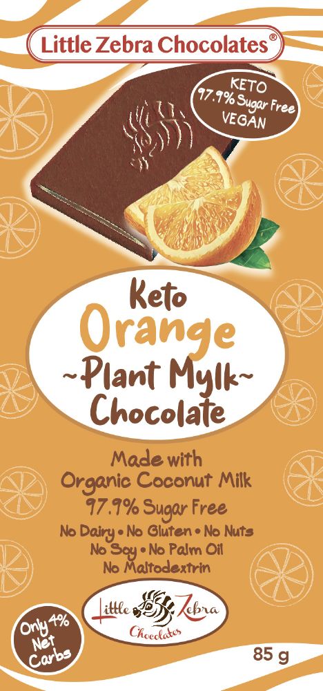 LITTLE ZEBRA CHOCOLATES CHOCOLATE PLANT MYLK ORANGE 85G X 12