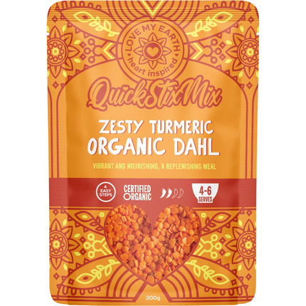 LOVE MY EARTH Quick Stix Mix Organic Dahl Zesty Turmeric 200g | Herbs & Spices