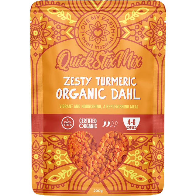 LOVE MY EARTH Quick Stix Mix Organic Dahl Zesty Turmeric 200g | Herbs & Spices
