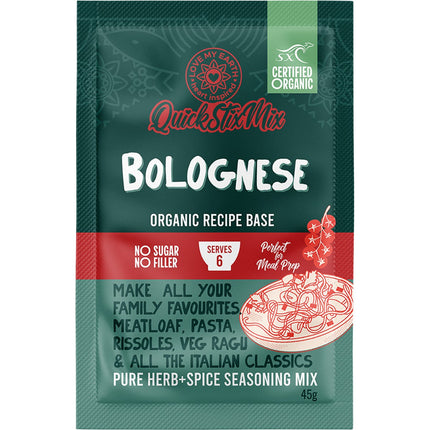 LOVE MY EARTH Quick Stix Mix Organic Recipe Base Bolognese 10x45g | Sauce & Condiment