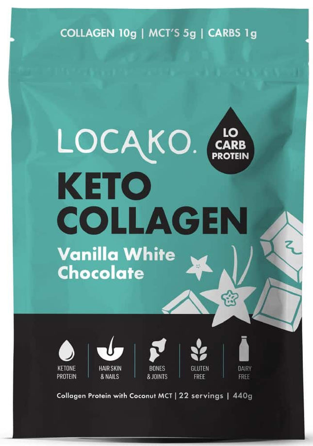 LOCAKO COLLAGEN KETO WHITE CHOC VAN 440G