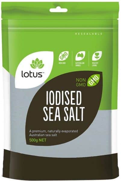 LOTUS SEA SALT IODISED-NO FLOWING AGENT 500GM