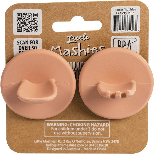 LITTLE MASHIES Silicone Distractor Cutlery Blush Pink | Reusable Cutlery