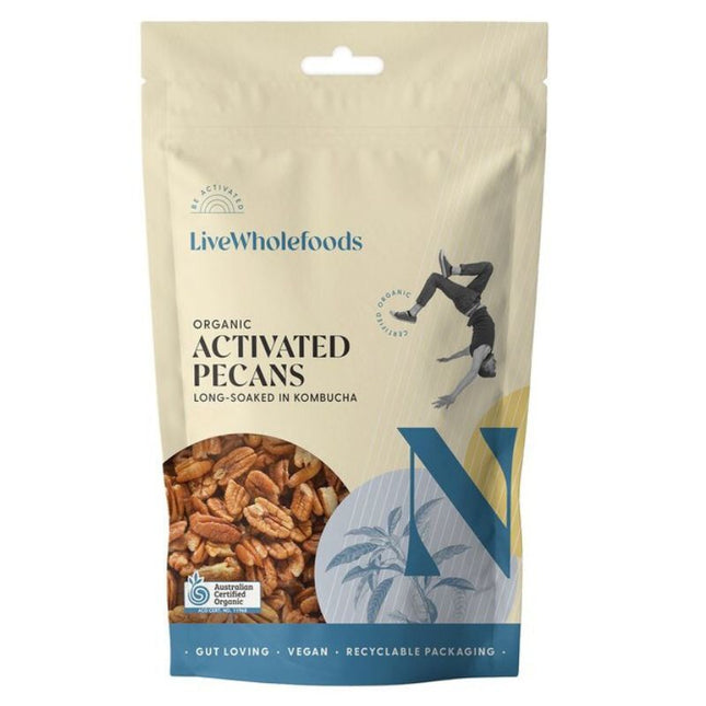 LIVE WHOLEFOODS ORGANIC ACTIVATED PECANS 120G