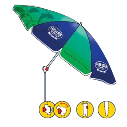 Land & Sea Resort Tilt Beach Umbrella Blue Green