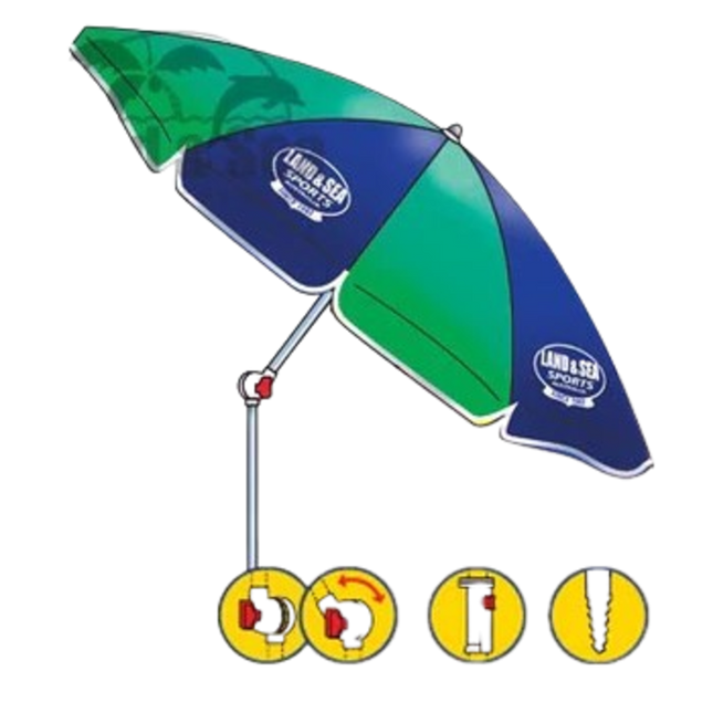 Land & Sea Resort Tilt Beach Umbrella Blue Green